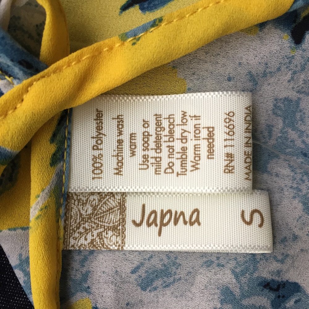 Yellow Floral Print Cold Shoulder Top - Picture 6 of 6